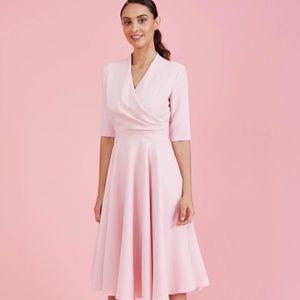 LEYLA PALE PINK MIDI DRESS